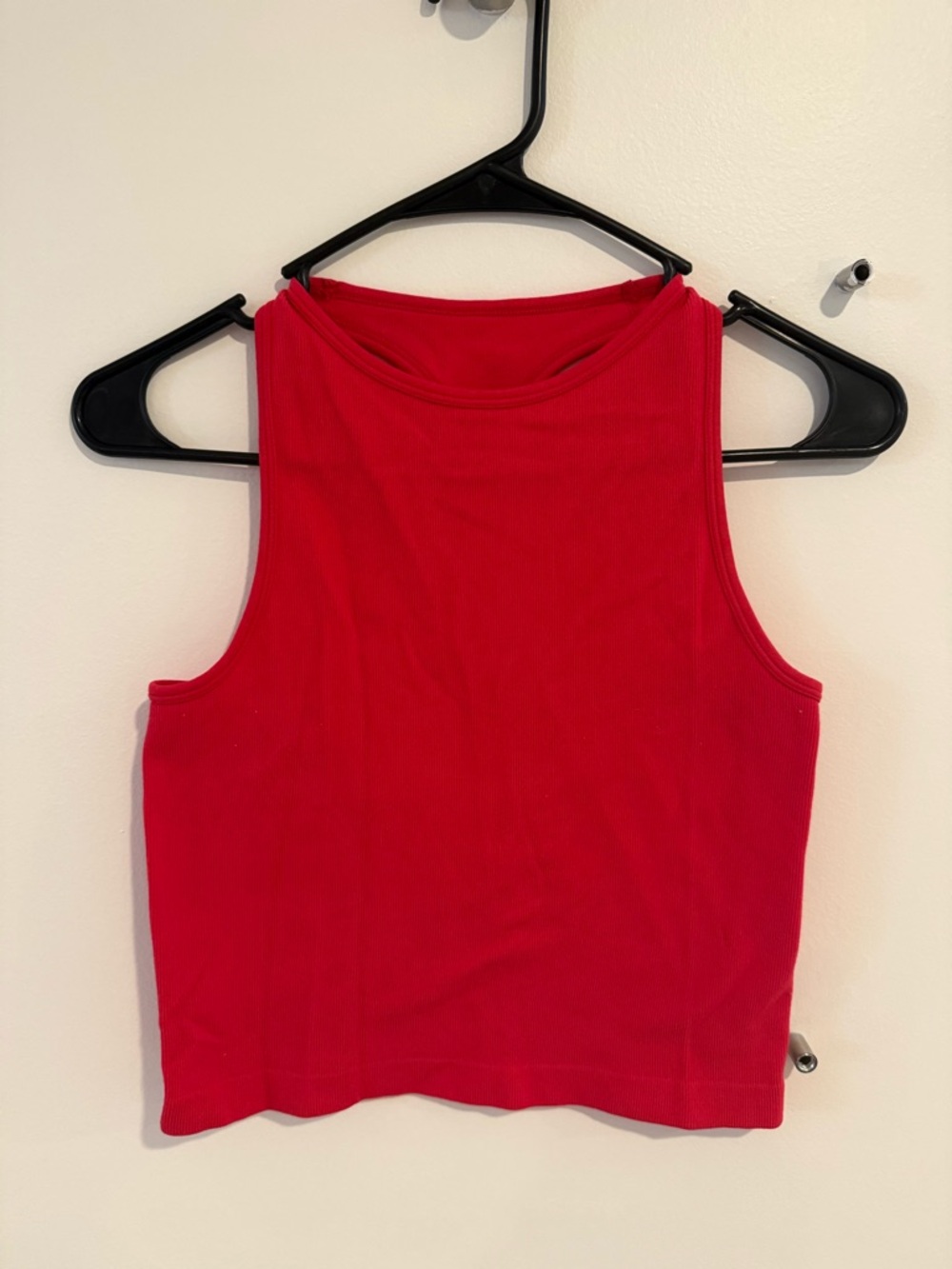 Free People Red Ribbed Cropped Tank
